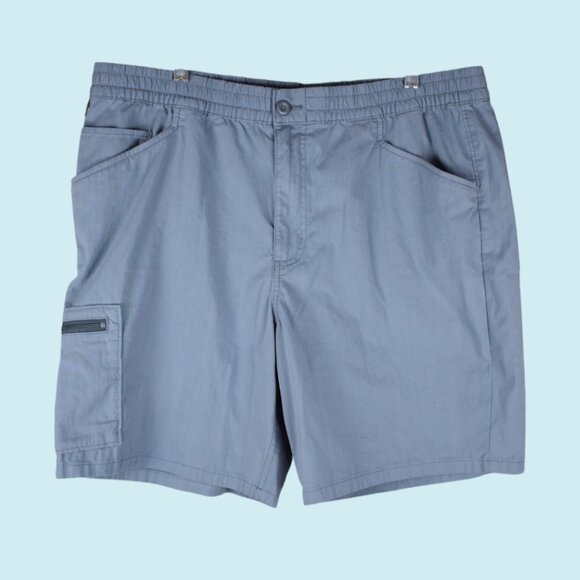 Patagonia Shorts Men's XL Nomader Blue Gray Cargo Pocket Mid Rise elastic waist - Picture 1 of 13